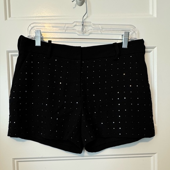 Diane Von Furstenberg NAPLES HOT FIX CRYSTAL Shorts Black Size 6 - Picture 1 of 15
